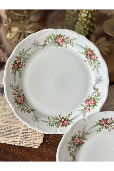 Bavaria German Porcelain Bavaria Antique Mini Dessert Plate with Bow 19.5 cm