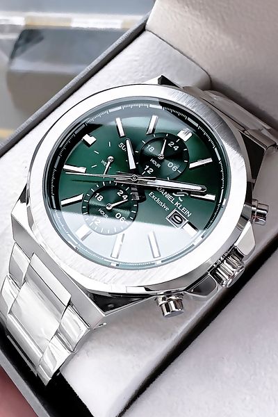 Daniel Klein 3 Atm Waterproof Men's Wristwatch - Silver Color, Steel Cord Bracelet Gift Dke2011c4