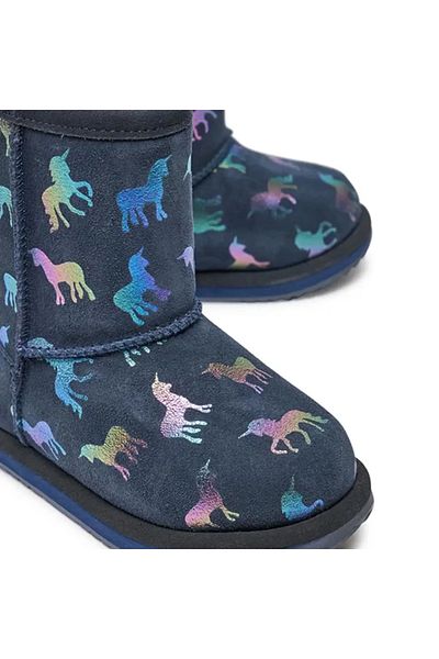 EMU Australia حذاء Rainbow Unicorn Brumby للأطفال باللون الأزرق للجنسين حذاء للأطفال K12373