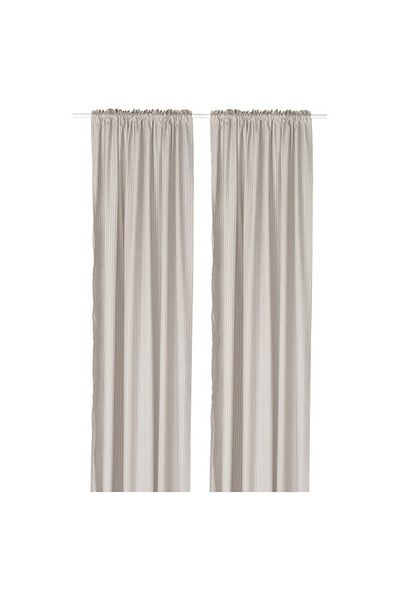 IKEA MÄSTERROT Curtains 1 Pair 145x300 cm – Beige/White Dots, Heading Tape, Light Filtering, Easy Care