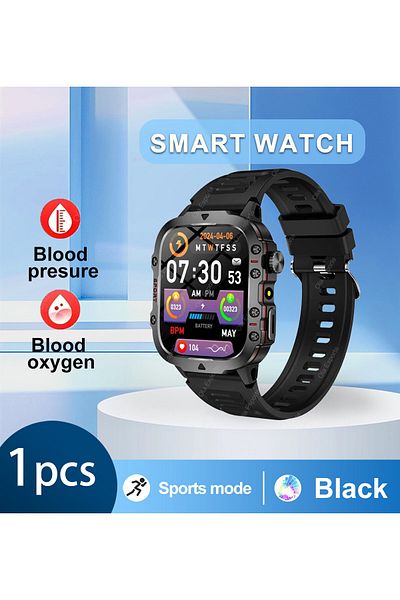 Choice Black Military Gps Smartwatch Fitness Tracker Waterproof Bluetooth Call Flashlight Outdoor Sports