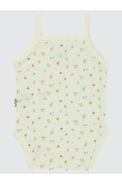 Bebetto Baby Girl 0-9 Months Ecru Badi with Snap Fasteners