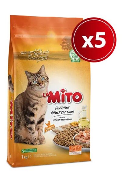 Furlo Mito Adult Cat Tavuklu Yetişkin Kedi Maması 1 kg X 5 Adet