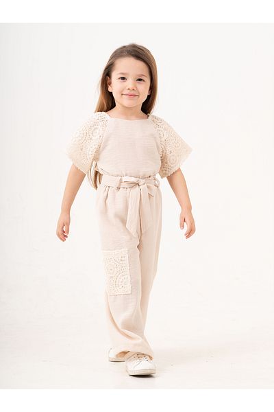 Gocoland 2-5 Years Old Girl's Ecru Suit Set