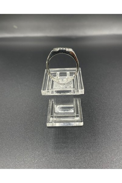 nefjewelrydesign 6.29g 925Ayar Gümüş Taş detaylı Erkek Yüzük
