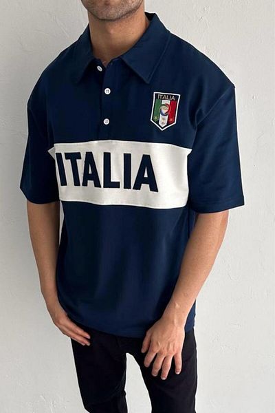 İLKCET MODA Μπλουζάκι Italia Embroidery Unisex Oversize
