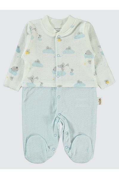 Bebetto 0-3 Months Baby Boy Blue Booties Jumpsuit