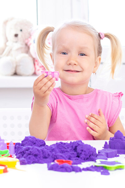 TutturX Purple Natural Kinetic Sand 1000Gr with 12 Molds as a Gift