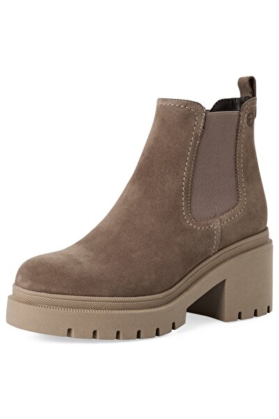 Tamaris Damen Elegante Stiefelette Chelsea 1-25459-41 Grau 378 Taupe Suede Leder Mit Touch-it