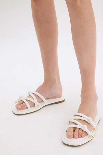 DeFacto New Season Women's Flat Sole Faux Leather Slippers