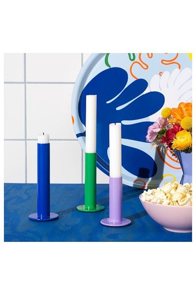 IKEA TUVKORNELL Candle Holder Set of 3 - Mixed Colours, Elegant Design, Durable, Fits Tealights