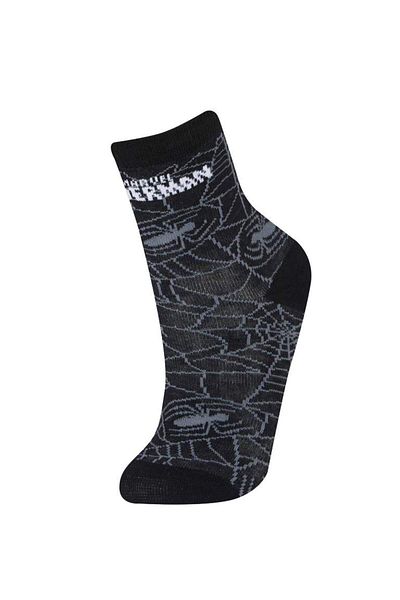 DeFacto Памучни дълги чорапи за момче Marvel Spiderman 3-пакет E5169a8ns