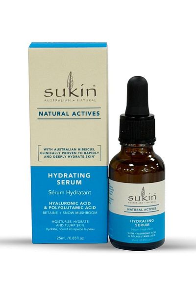 Sukin Natural Actives Hydrating Face Serum With Hyaluronic Acid & Polyglutamic Acid, 25Ml