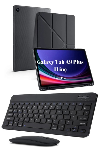 Covpor Samsung Galaxy A9 PLUS 11 İnç Trifolding Kılıf + Bluetoothlu Klavye Mo...