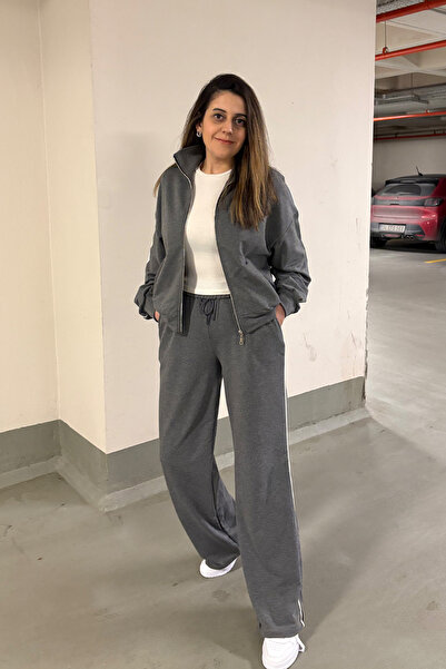 NN SISTER Gri Dik Yaka Eşofman Takımı