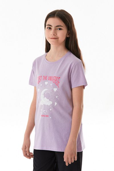 Fulla Moda 100% Cotton Trust the Universe Printed Girl's T-Shirt