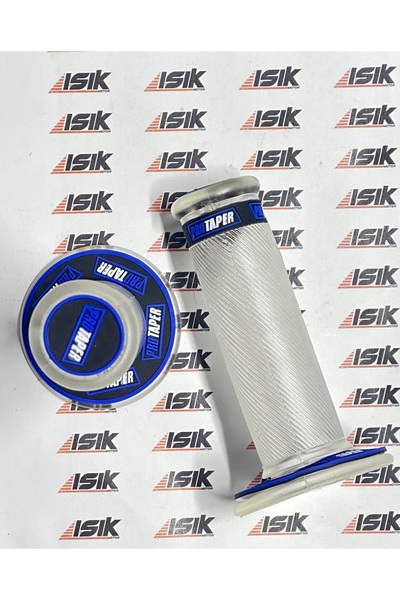 Universal Motosiklet Protaper Sağ-Sol Elcik Takımı Şeffaf  Mavi- Siyah Yazılı