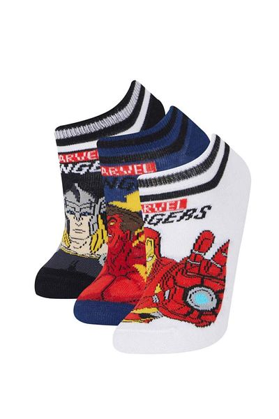 DeFacto New Season Boy's Marvel Avengers 3-Piece Cotton Booties Socks
