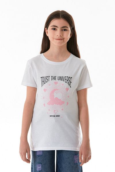 Fulla Moda Κοριτσίστικο μπλουζάκι από 100% βαμβάκι Trust The Universe