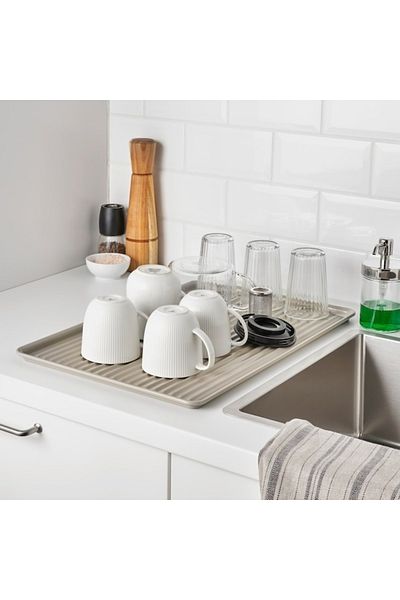 IKEA مصفاة أطباق VÄLVÅRDAD مقاس 52×35 سم - مجلفنة، مقاومة للصدأ، واسعة ومتينة للاستخدام في المطبخ
