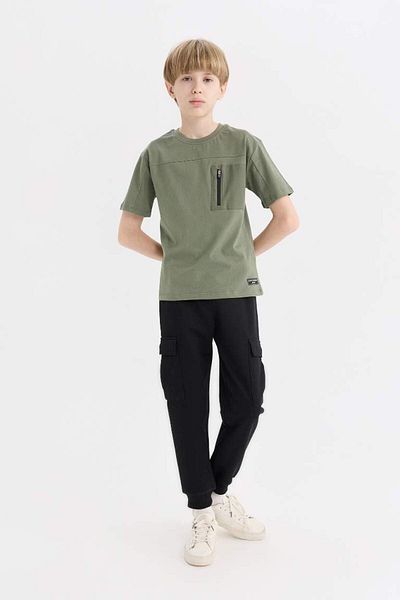 DeFacto New Season Boys' 2-Piece Set Short Sleeve T-Shirt Cargo Pocket Pants