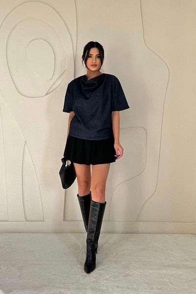 MODAVERA Blue Denim Blouse