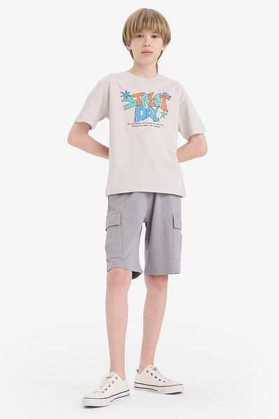 DeFacto New Season Boy's Crew Neck Printed Short Sleeve T-Shirt