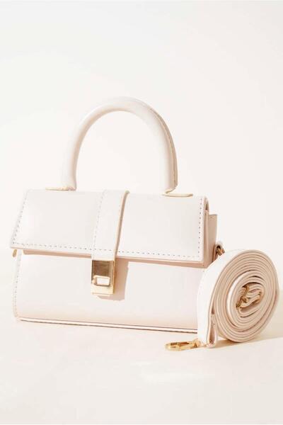 MODAM HİFA Geantă de mână, braț și umăr pentru femei cu curea reglabilă cu închidere cu capse din piele artificială L:11 E:19 L:7 cm