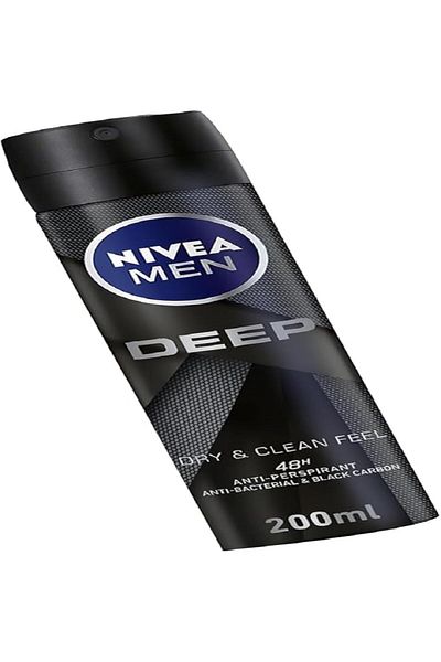 NIVEA نيفيا مين ديب داركوود ماكس تيك 72 ساعة بلاك كربون مضاد للبكتيريا 2 × 150 مل