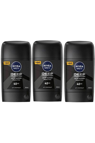 NIVEA مزيل العرق نيفيا نيو ستيك ديب دايمنشن ستيك 50 مل - عبوة من 3 عبوات × 50 مل