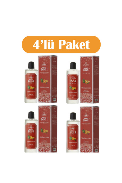 1881 Kolonya 250ml Cam Mediterranee & Mandarine 4'lü Paket