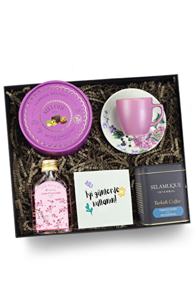 Trendmiya Melodi Lokum & Fincan & Kolonya & Türk Kahvesi Hediye Seti