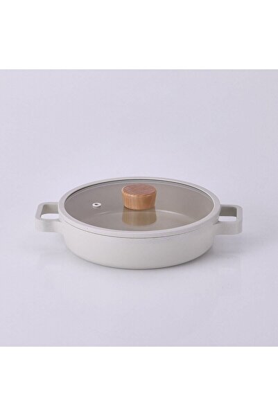 NEOFLAM Fika Cast Aluminum Saucepan with Glass Lid 22 cm Beige
