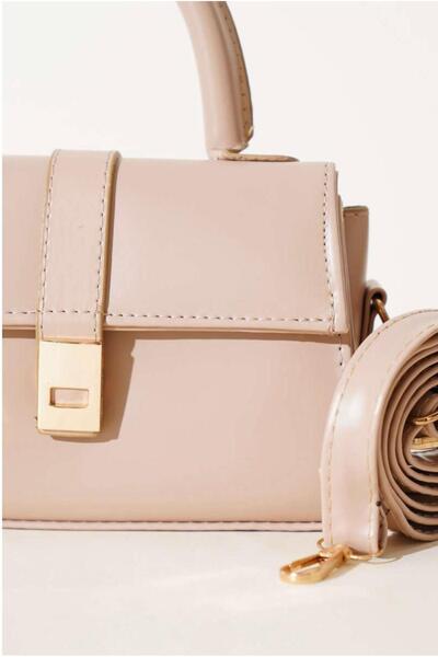 MODAM HİFA Geantă de mână, braț și umăr pentru femei cu curea reglabilă cu închidere cu capse din piele artificială L:11 E:19 L:7 cm