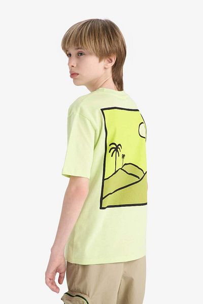 DeFacto New Season Boys' Crew Neck Back Printed Short Sleeve T-Shirt