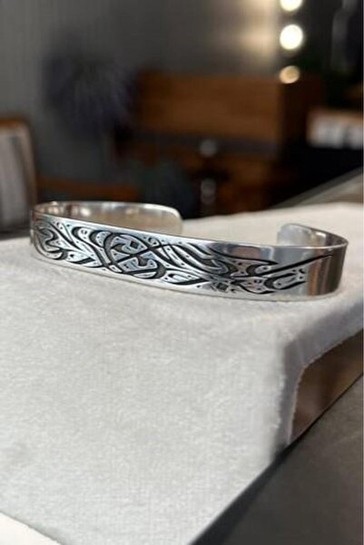 dergah tesbih سوار رجالي فضي مطرز بالكامل بتصميم يدوي