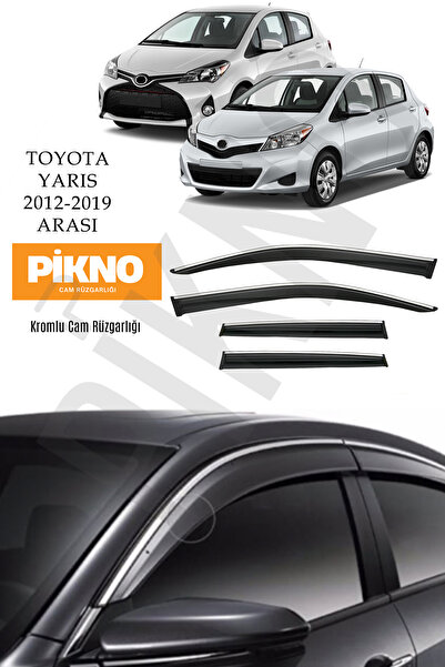 pikno Toyota Yaris 2012-2019 Arası Kromlu Cam Rüzgarlığı 4'lü Set A+ Plus
