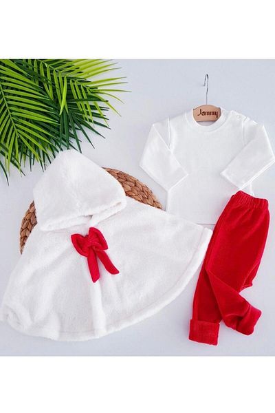 RAPAPA Soft Cape Plush 3-Piece Girl's Set 26033