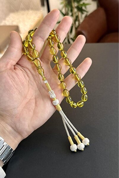 dergah tesbih مسبحة صلاة بتصميم كازاز فضي خاص من العنبر الناري الألماني الأخضر