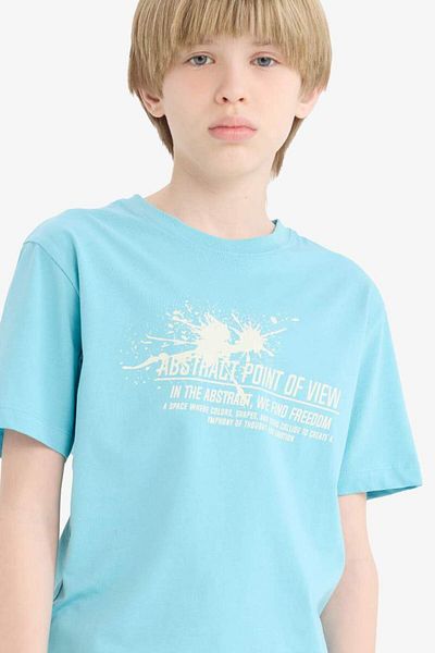 DeFacto New Season Boy's Crew Neck Printed Short Sleeve T-Shirt