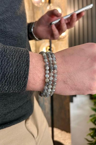 dergah tesbih 99 Labradorite Bracelet Prayer Rosary (Necklace-Bracelet-Rosemary)