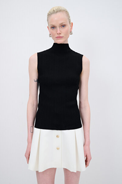 adL Balıkçı Yaka Kolsuz Triko Kazak