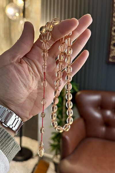 dergah tesbih تصميم منظم من سلسلة Iskender شفافة من Fire-i Squeeze Amber Prayer Beads