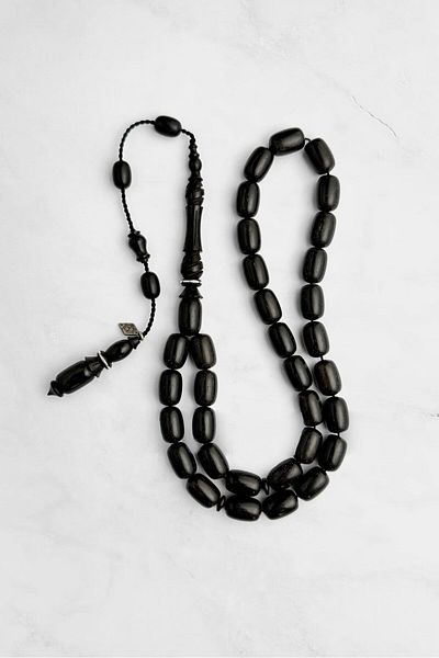dergah tesbih Master Bekir Deveci Carved İmame Ebony Wood Rosary