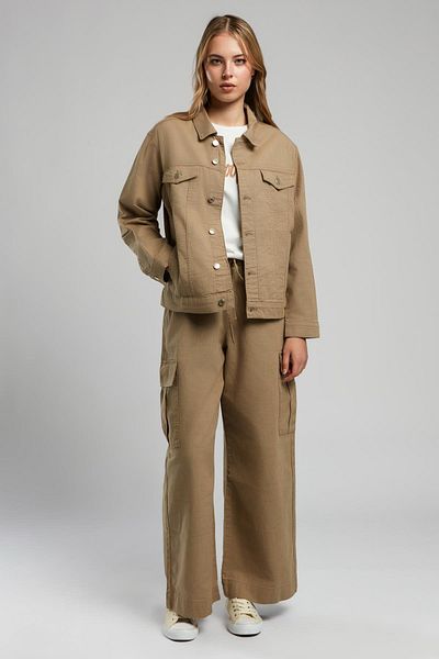 Lee Cooper Puble Γυναικείο Υφαντό Μπουφάν A. Camel