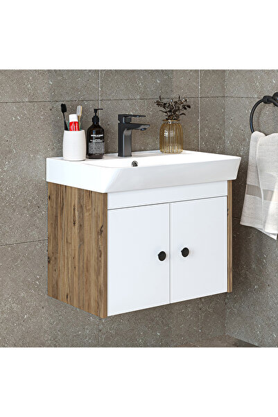 ROOMART Ada Lavabolu Mat Suntalam Banyo Alt Dolabı 60 Cm