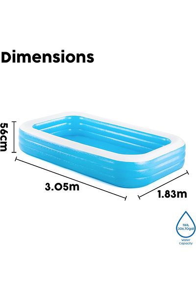 BESTWAY Bestway Blue Rectangular Pool 3.05mx1.83mx56cm 54009