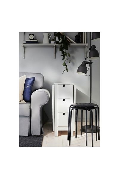 IKEA IKEA MARIUS Stool – Black, 45 cm, Stackable, Lightweight & Durable, Space-Saving for Home & Office"