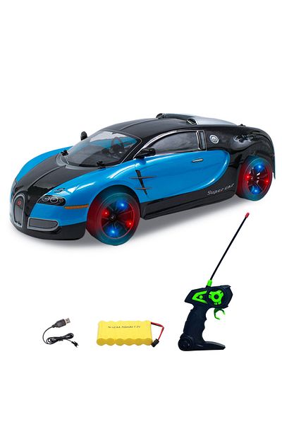 ESD High Speed 4WD 1:10 Scale Drift RC Toy Car 27 MHz with LED Wheels With Rechargeable Battery