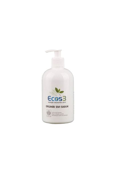 Ecos3 500 ml Vegan Certified Organic Liquid Soap - Sensitive Skin, Ecological Hypoallergenic, White Magnolia